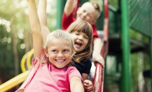 Children on slide