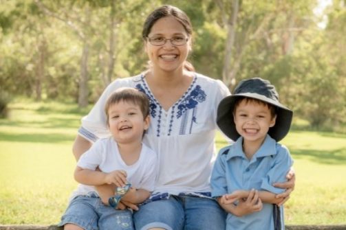 Woman and her two sons