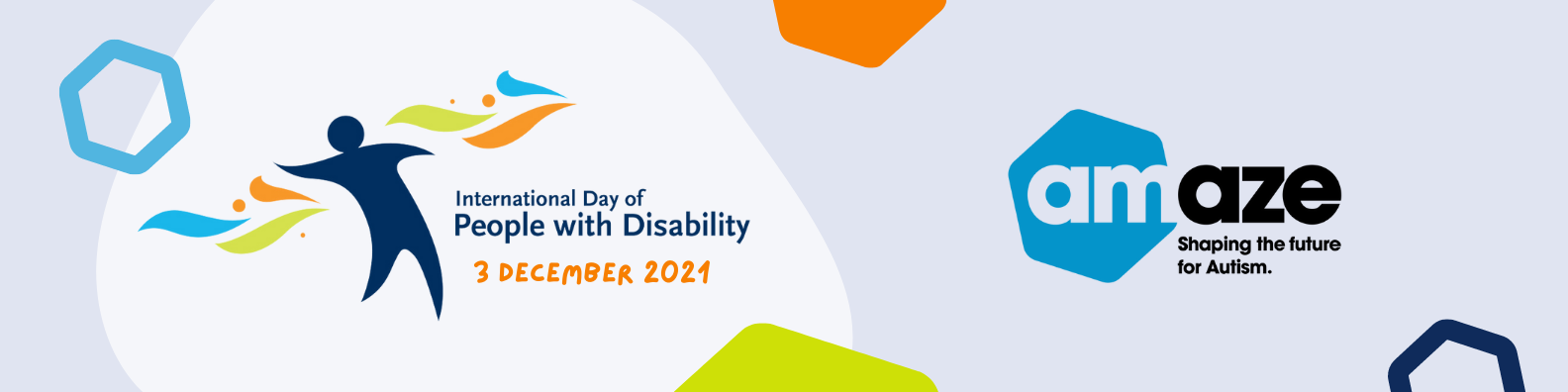 International Day of People with Disability, 3 December 2021. Amaze logo
