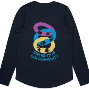 Diversity long sleeve t-shirt - womens - navy