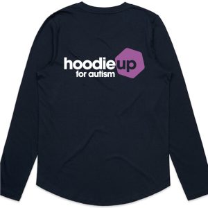 Hoodie Up long sleeve t-shirt - womens - navy