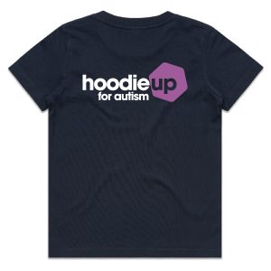 Hoodie up for autism t-shirt navy